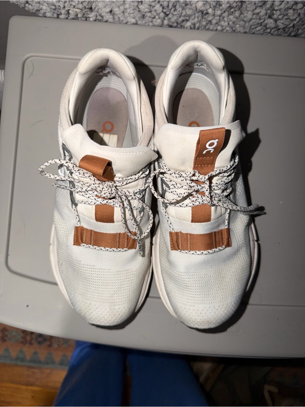 On Cloud Cloudnova White Sneakers with Tan Accents